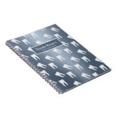 Dentist Teeth Pattern Dental Office Dusty Blue Notitieboek (Rechterzijde)