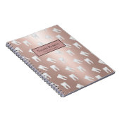 Dentist Teeth Pattern Dental Office Roos Gold Notitieboek (Rechterzijde)
