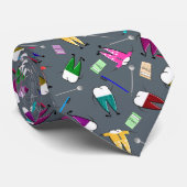 Dentist Teeth People Art Grey Stropdas (Opgerold)