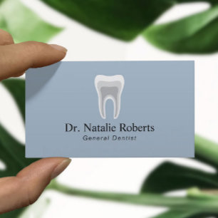 Dentist Tooth Anatomy Logo Dusty Blue Dental Care Afsprakenkaartje