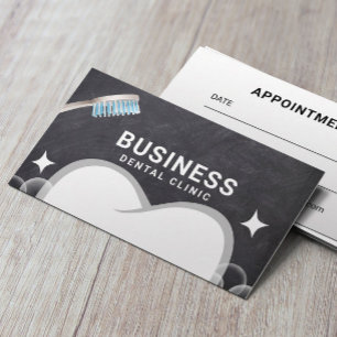 Dentist Tooth & Bubbles Chalkboard tandheelkundige Afsprakenkaartje