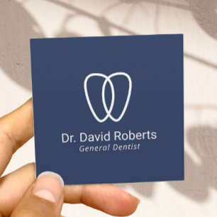 Dentist Tooth-Logo minimalistische tandheelkundige Vierkante Visitekaartje