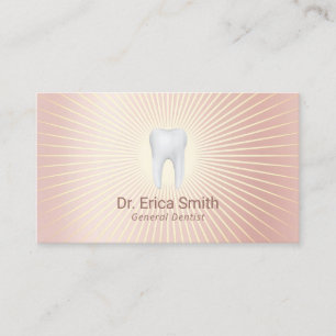 Dentist Tooth Logo Moderne Roos Gold Dental Care Visitekaartje