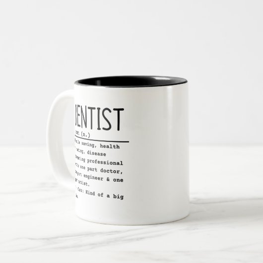 Dentist Tweekleurige Koffiemok (Voorkant links)