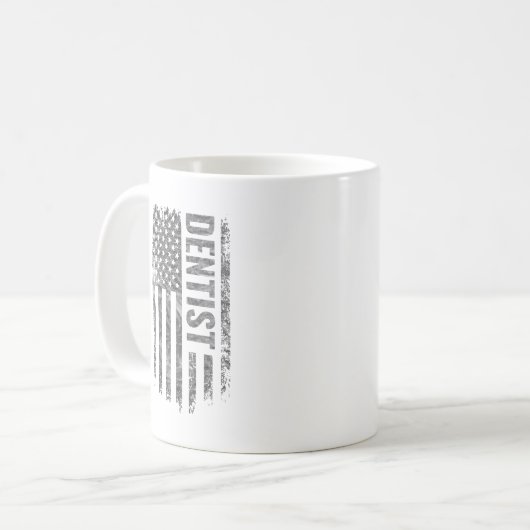 Dentist USA Flag Distressed design Mug (Devant gauche)