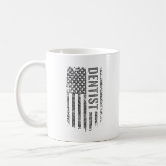 Dentist USA Flag Distressed design Mug Koffiemok (Links)