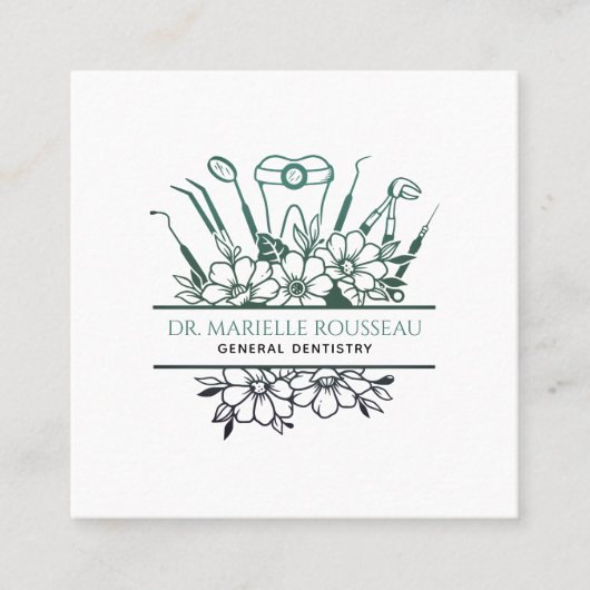 Dentist Vierkante Visitekaartje (Voorkant)