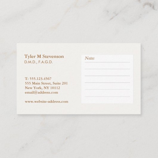 Dentist Visitekaartje (Achterkant)