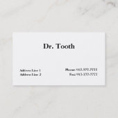 Dentist Visitekaartje (Achterkant)