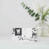 Dentist Visitekaartje Elegant Monogram Gray (Staand voorkant)