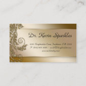 Dentist Visitekaartje Gold Sparkle Leaf Tooth Logo (Achterkant)