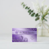 Dentist Visitekaartje Paarse Sparkle Leaf Tooth (Staand voorkant)