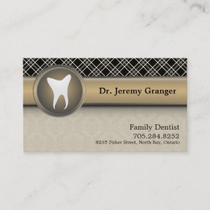 Dentist Visitekaartje - Tooth beige & Gold