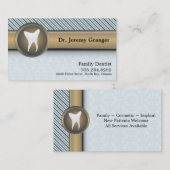 Dentist Visitekaartje - Tooth  Blue & Gold (Voorkant / Achterkant)