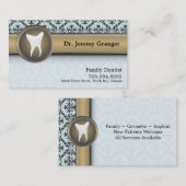 Dentist Visitekaartje - Tooth Blue & Gold (Voorkant / Achterkant)