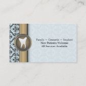 Dentist Visitekaartje - Tooth Blue & Gold (Achterkant)