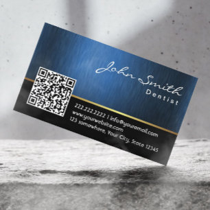 Dentist voor tandheelkunde Royal Blue QR Code Visitekaartje