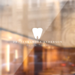 Dentist White Teeth Light Blue Raamsticker