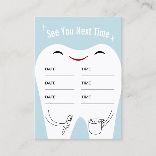 Dentiste Bébé Bleu Soins dentaires Rendez-vous (Devant)