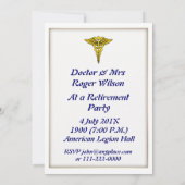Dentiste Caduceus Shield Invitation à la retraite (Dos)
