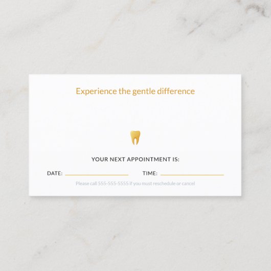 Dentiste | Carte de rendez-vous dentaire (Dos)
