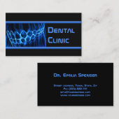 Dentiste Carte de visite de dents bleues (Devant / Derrière)