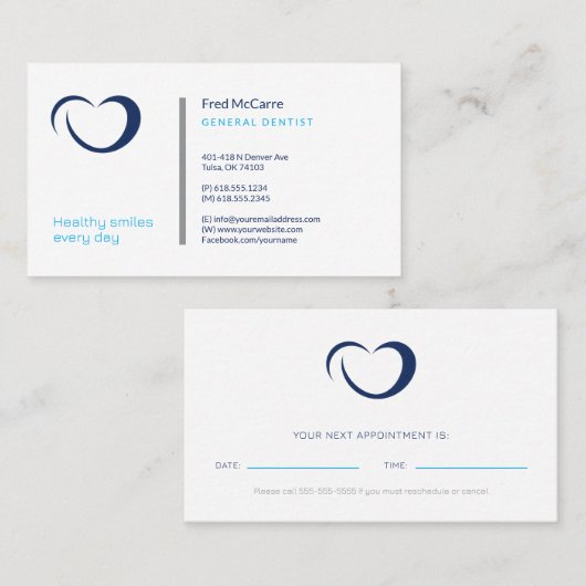 Dentiste | Carte de visite professionnel (Devant / Derrière)
