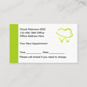 Dentiste Cartes de visite de nomination moderne
