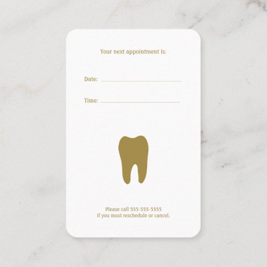 Dentiste classique | Carte de rendez-vous dentaire (Dos)