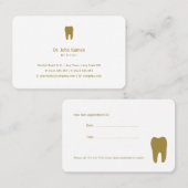 Dentiste classique | Carte de rendez-vous dentaire (Devant / Derrière)