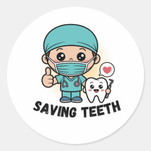 DENTISTE DRÔLE : AUTOCOLLANT POUR SAUVER LES DENT