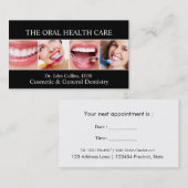 Dentiste gebit voor orale tandheelkunde afsprakenkaartje (Voorkant / Achterkant)