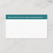 Dentiste Moderne Nomination Rappel Cartes de visit (Dos)