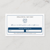 Dentiste pédiatrique | Carte de rendez-vous élégan (Dos)