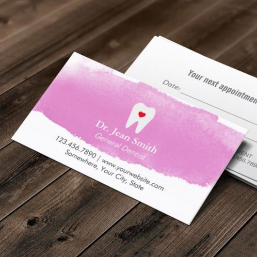 Dentiste Rendez-vous Coeur dentaire Aquarelle Dent