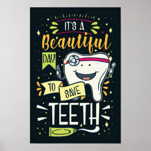 Dentisten en tandheelkundige dag om de tanden te r poster