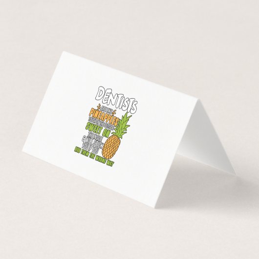 Dentisten zijn als ananassen. visitekaartjes (Voorkant)