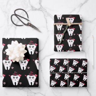 Dentistische Valentijn - Tooth Heart, BE Mijne Inpakpapier Vel