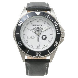 Dentistry Custom Name Elegant Black White Watch Horloge