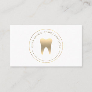 Dentistry Gold Teeth Logo Visitekaartje