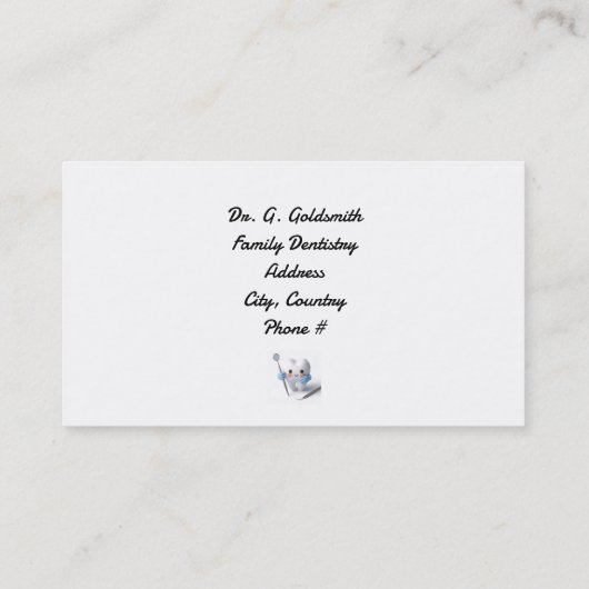Dentistry Rendez-vous Whimsy Office Card (Dos)