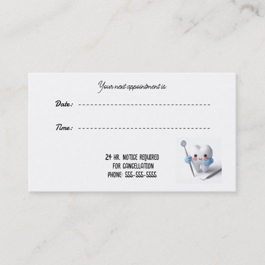 Dentistry Rendez-vous Whimsy Office Card (Devant)