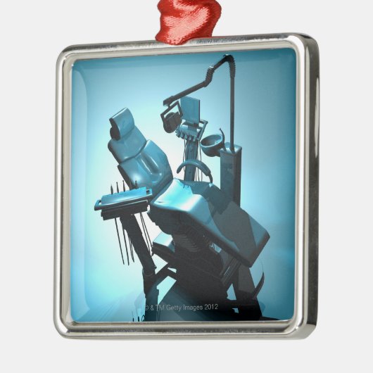 Dentist's stoel, computerkunstwerk. metalen ornament (Links)