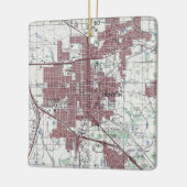 Denton Texas City Map Keramisch Ornament (Links)