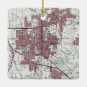 Denton Texas City Map Keramisch Ornament (Achterkant)