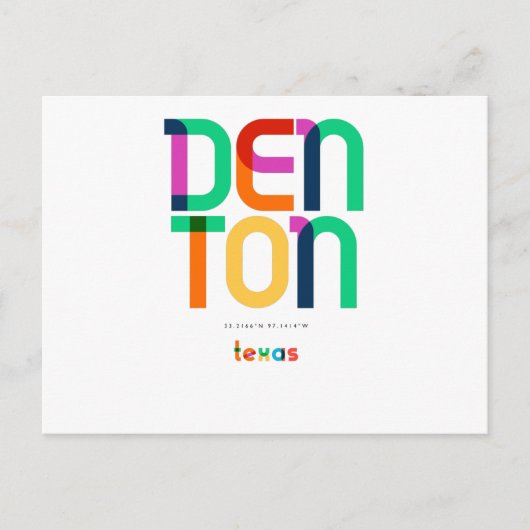 Denton Texas Mid Century, Pop Art, Briefkaart (Voorkant)