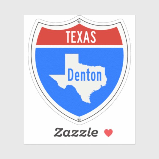 Denton Texas Sign Sticker (Vel)
