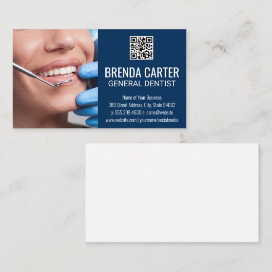 Dents de nettoyage | Carte de visite du code d'ana (Devant / Derrière)