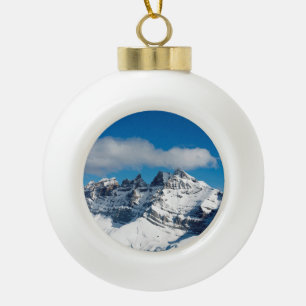 Dents du Midi Zwitserland Vakantiekaart Poster Fot Keramische Bal Ornament