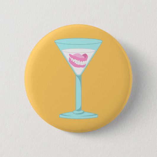 Dentures False Teeth Martini Ronde Button 5,7 Cm (Voorkant)
